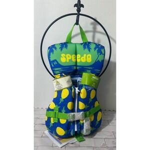 Speedo Infant Life Vest PFD USCG Approved Pineapple Blue Green Up to 30lbs NEW